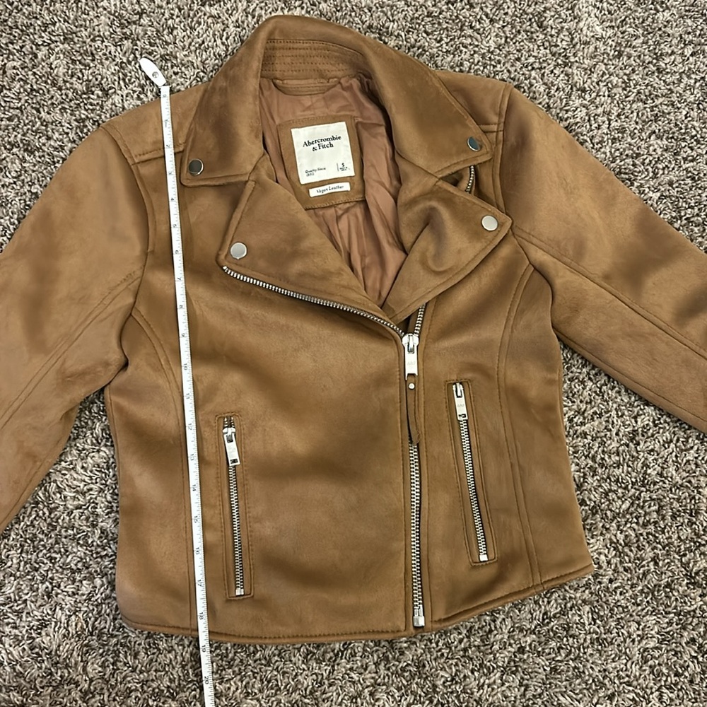 Abercrombie & Fitch Vegan Leather Suede Jacket Women’s Size Small - Picture 6 of 16
